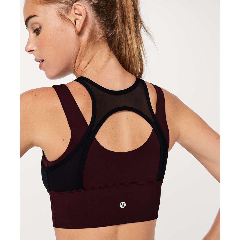 NWOT Lululemon Double Tap II Mesh Strappy Sports Bra Size 8 Deep Ruby - Picture 3 of 7